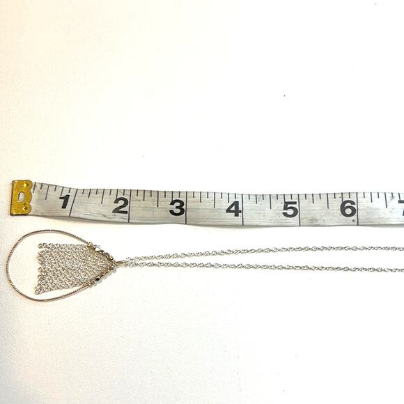 Touch of Silver, Hint of Gold Chain Necklace w/ Fringe Teardrop Pendant, NWT! - Picture 3 of 4